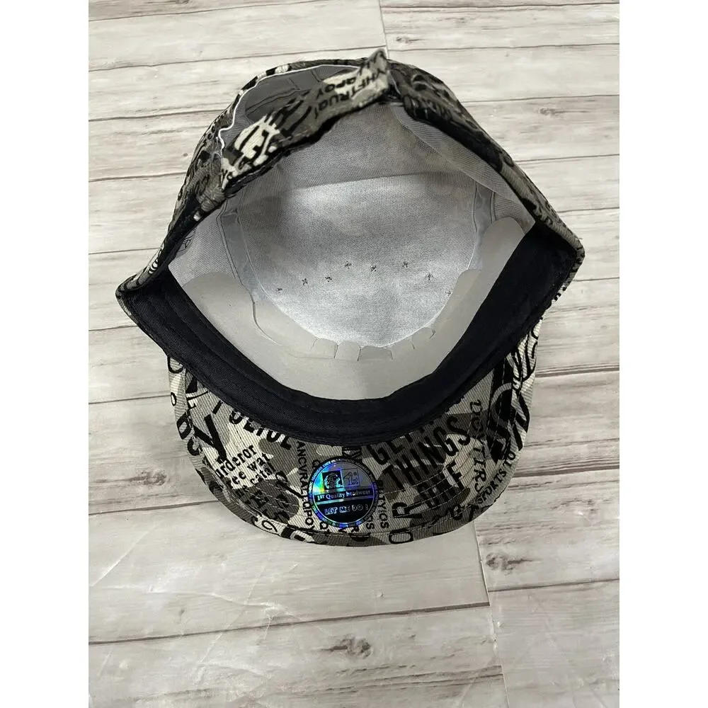 Alex Hat Mens Skull Cap Black Beaded Embroidered Adjustable Camo A11